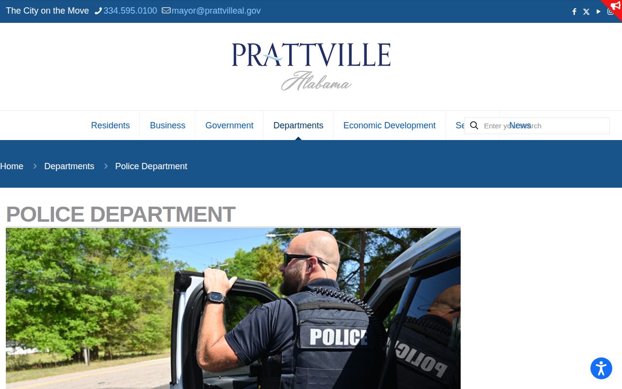 Prattville Police Department source for Autauga County arrest record contacts